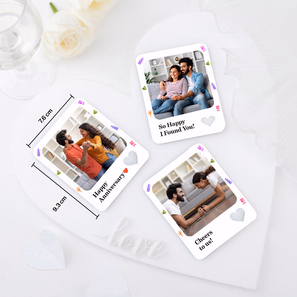 Personalized Anniversary Fridge Magnet Trio
