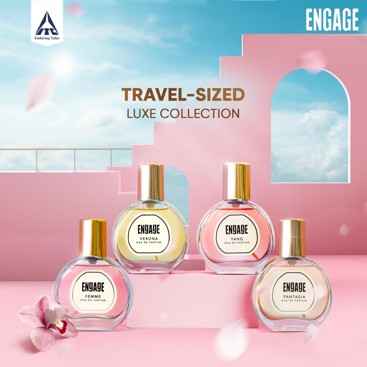 Engage Luxury Perfume Gifts For Women 100ml Long Lasting Smell Best Birthday Anniversary Gift Hamper By Itc Eau De Parfum Travel Sized Combo 25ml X 4