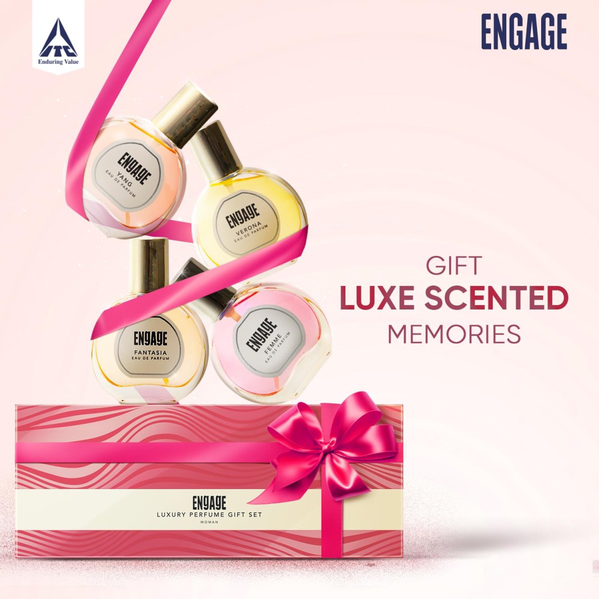 Engage Luxury Perfume Gifts For Women 100ml Long Lasting Smell Best Birthday Anniversary Gift Hamper By Itc Eau De Parfum Travel Sized Combo 25ml X 4