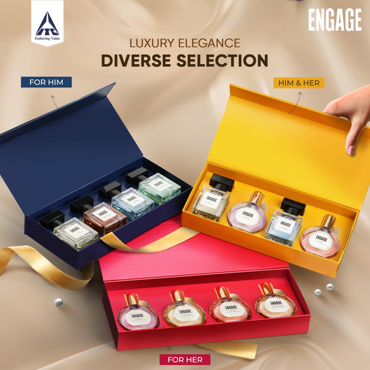 Engage Luxury Perfume Gifts For Women 100ml Long Lasting Smell Best Birthday Anniversary Gift Hamper By Itc Eau De Parfum Travel Sized Combo 25ml X 4