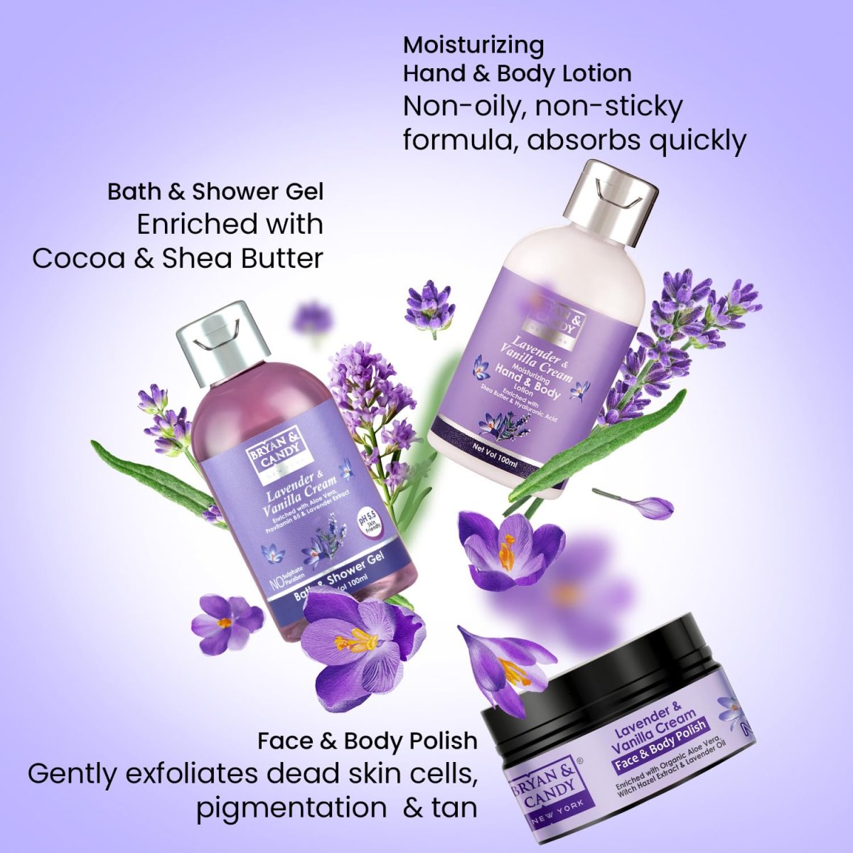 Bryan  Candy Lavender Bodycare Heart Collection Diwali Gift Set For Women 100 Veganph55 Skin Friendly