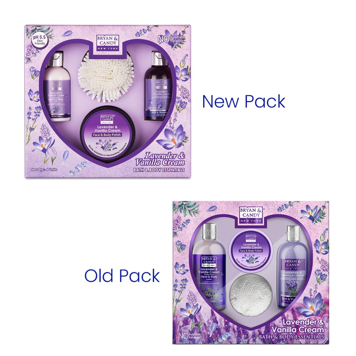 Bryan  Candy Lavender Bodycare Heart Collection Diwali Gift Set For Women 100 Veganph55 Skin Friendly
