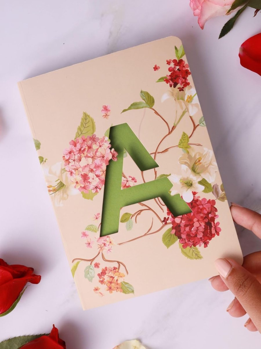 Doodle Initial A Premium Soft Bound Notebook Diary For Girls And Women B6 80 Gsm 192 Ruled Pages Floral Design