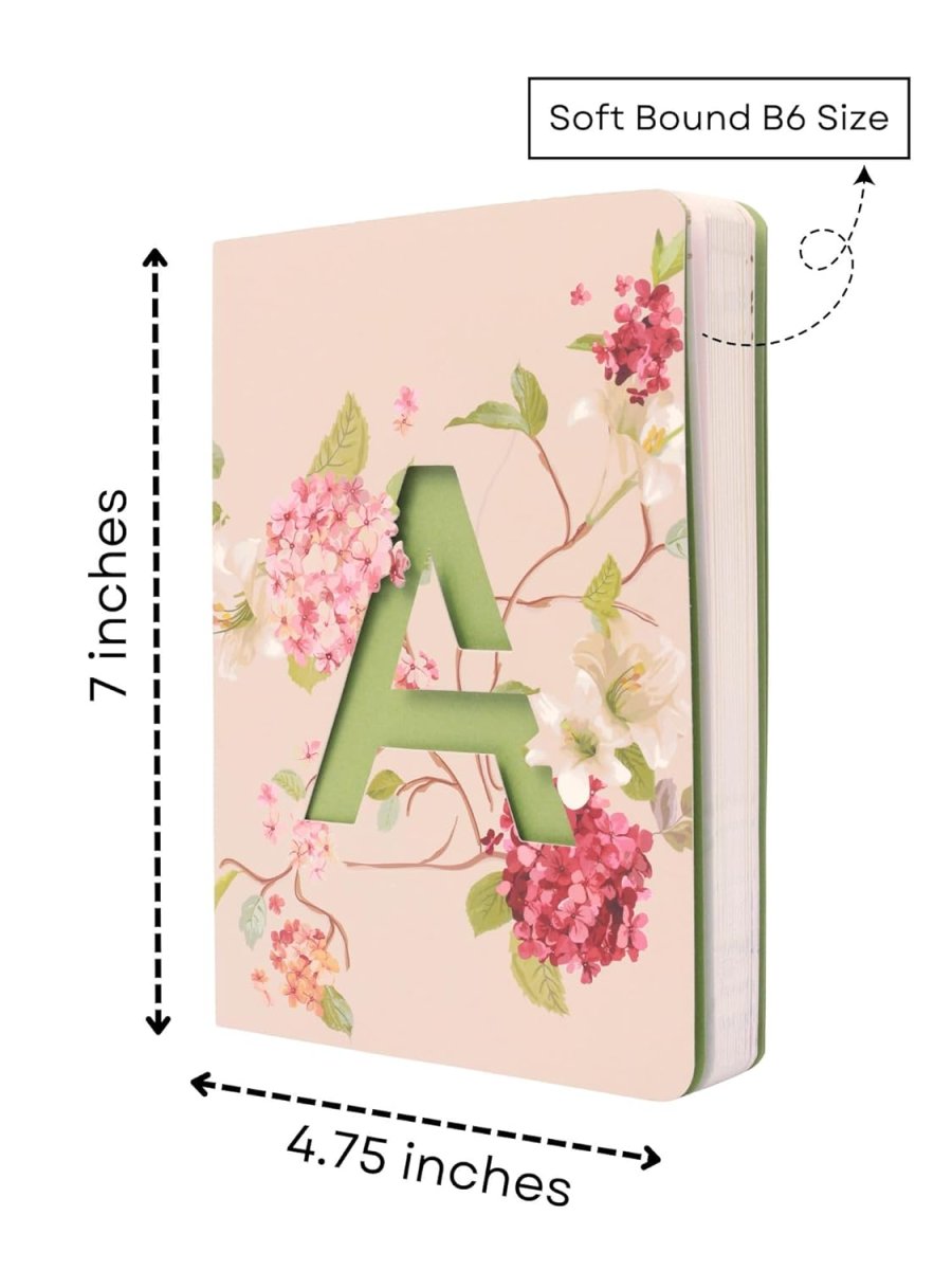 Doodle Initial A Premium Soft Bound Notebook Diary For Girls And Women B6 80 Gsm 192 Ruled Pages Floral Design
