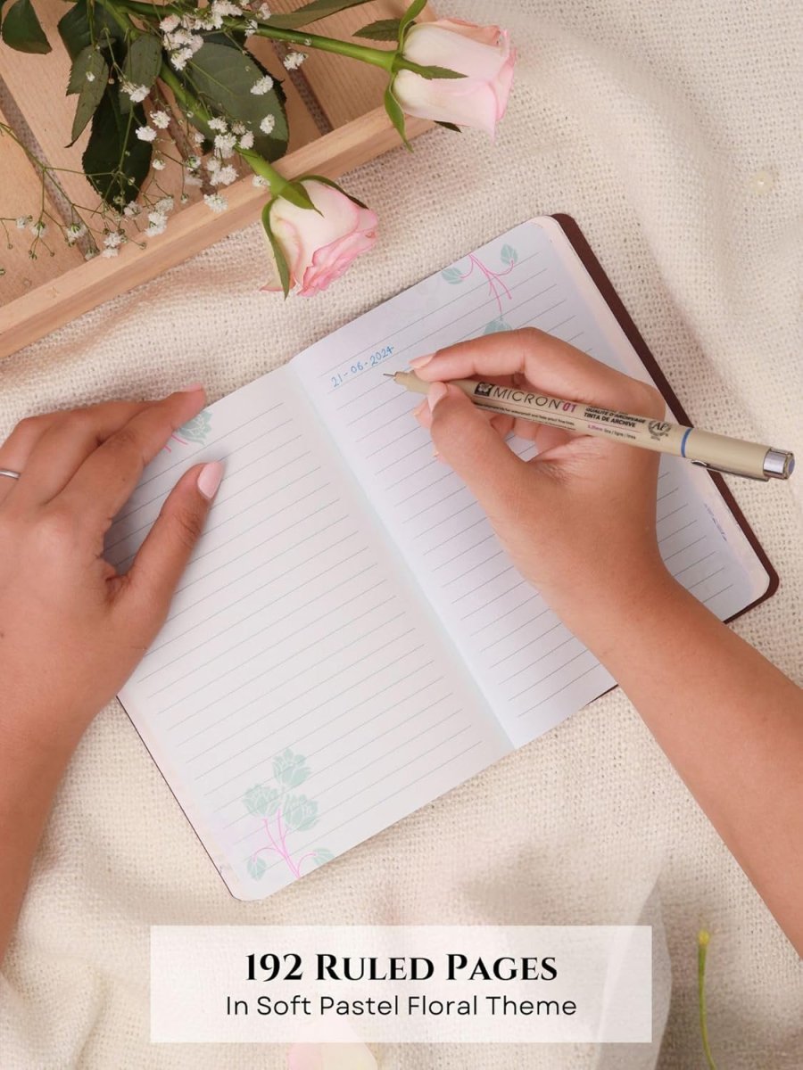 Doodle Initial A Premium Soft Bound Notebook Diary For Girls And Women B6 80 Gsm 192 Ruled Pages Floral Design
