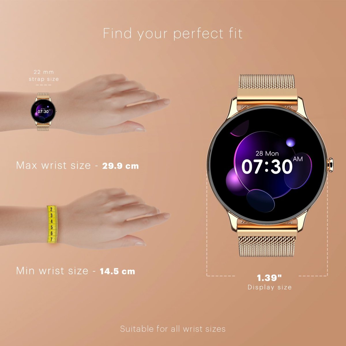 Noise Twist Go Round Dial Smartwatch With Bt Calling 139 Display Metal Build 100 Watch Faces Ip68 Sleep Tracking 100 Sports Modes 247 Heart Rate Monitoring Gold Link