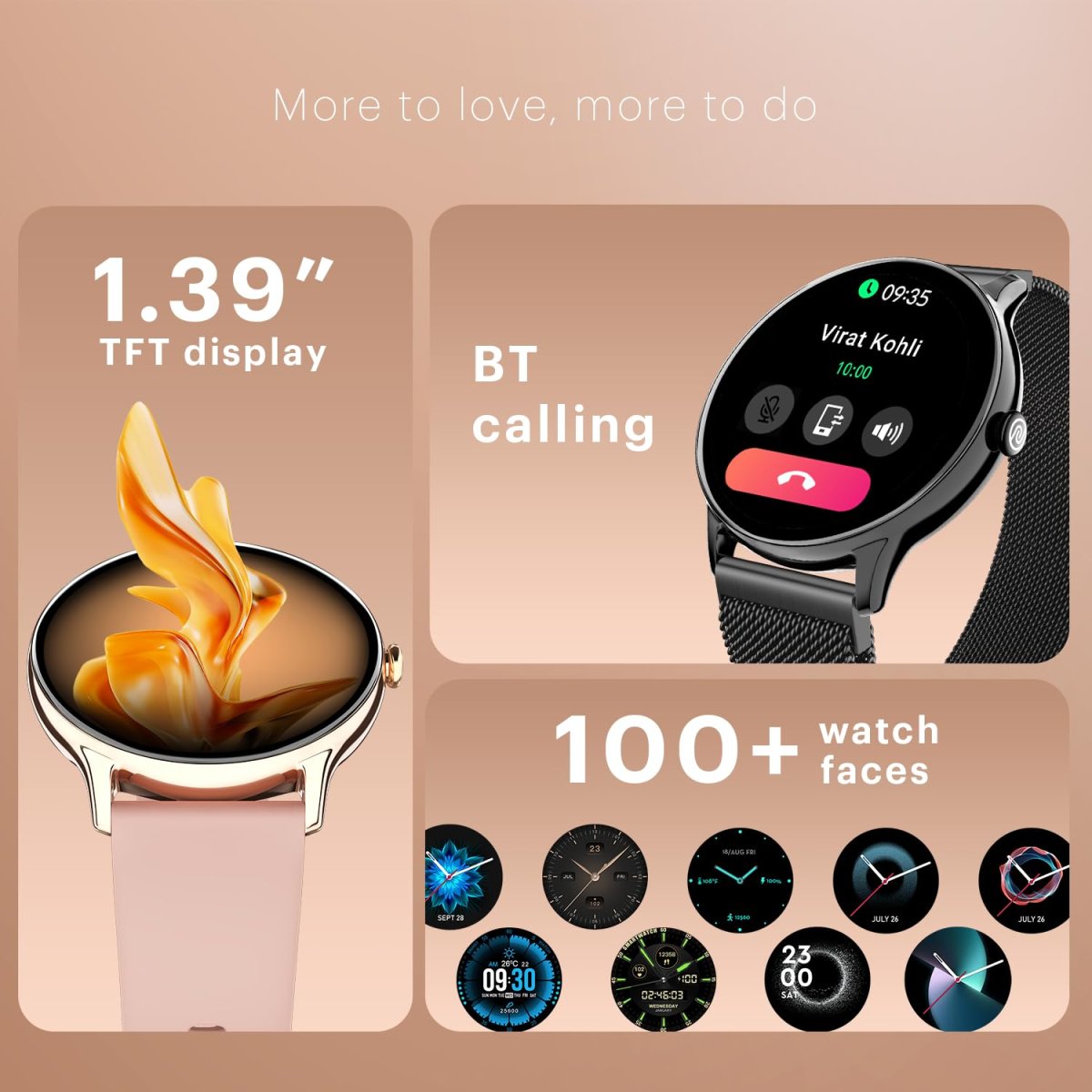 Noise Twist Go Round Dial Smartwatch With Bt Calling 139 Display Metal Build 100 Watch Faces Ip68 Sleep Tracking 100 Sports Modes 247 Heart Rate Monitoring Gold Link