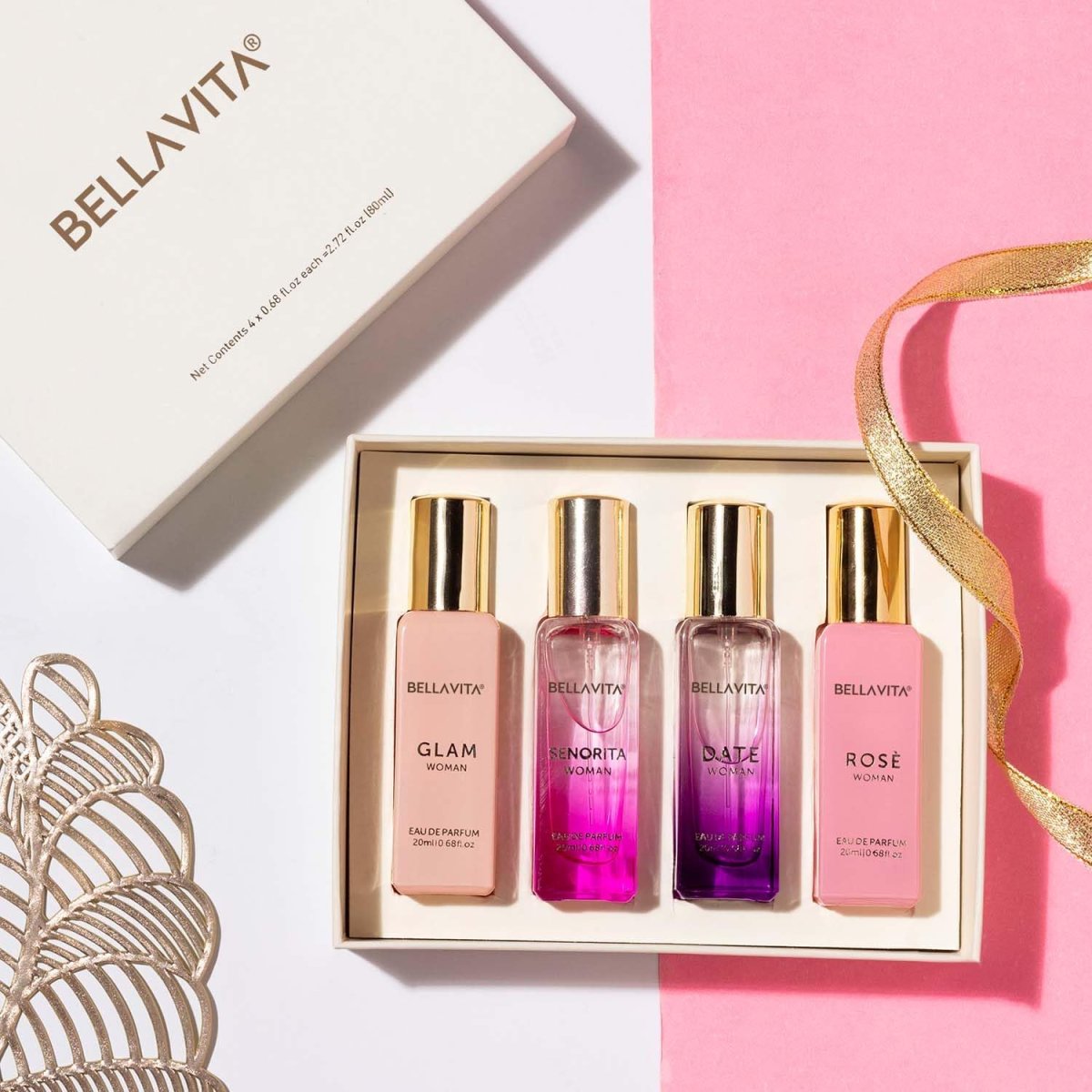 Bella Vita Luxury Long Lasting Women Gift Set  Perfume For Woman  4x20ml  Gifts For Women  Floral Fruity Premium Fragrance Scent  Date Senorita Glam Rose