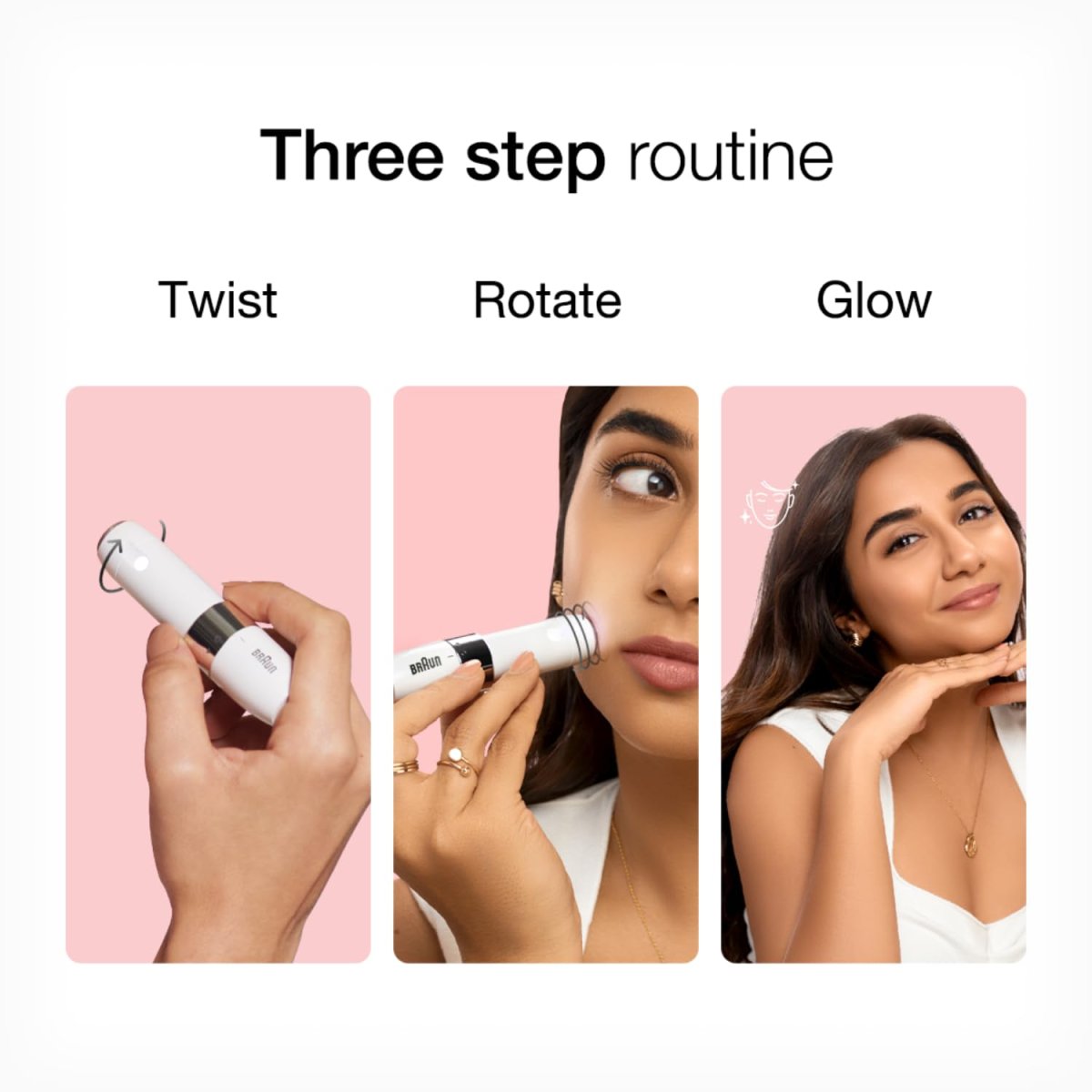 Braun Face Mini Hair Remover Fs1000 Electric Facial Hair Remover For Women Quick Instant Gentle Painless Smooth Skin Glow Onthego With Smartlight For Upper Lips Chin Cheeks Peach Fuzz