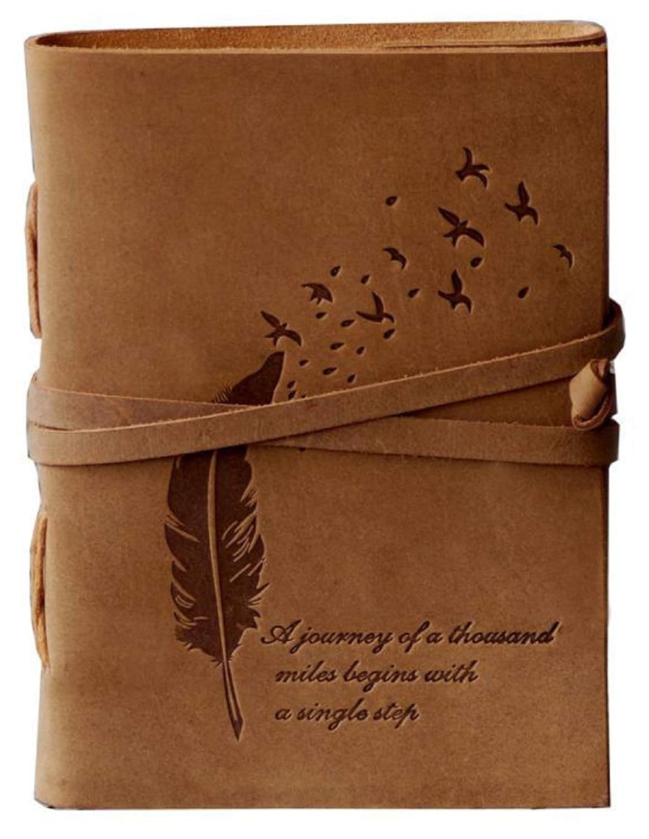 Cavalo  Be Unique Leather Diary Embossed With Leaf Of Tree  A Quote Antique Handmade Leather Bound Diary Cum Notepad For Men And Women Plain Paper Of 57 Inch Size 240 Pages Perfect For Travel Diary