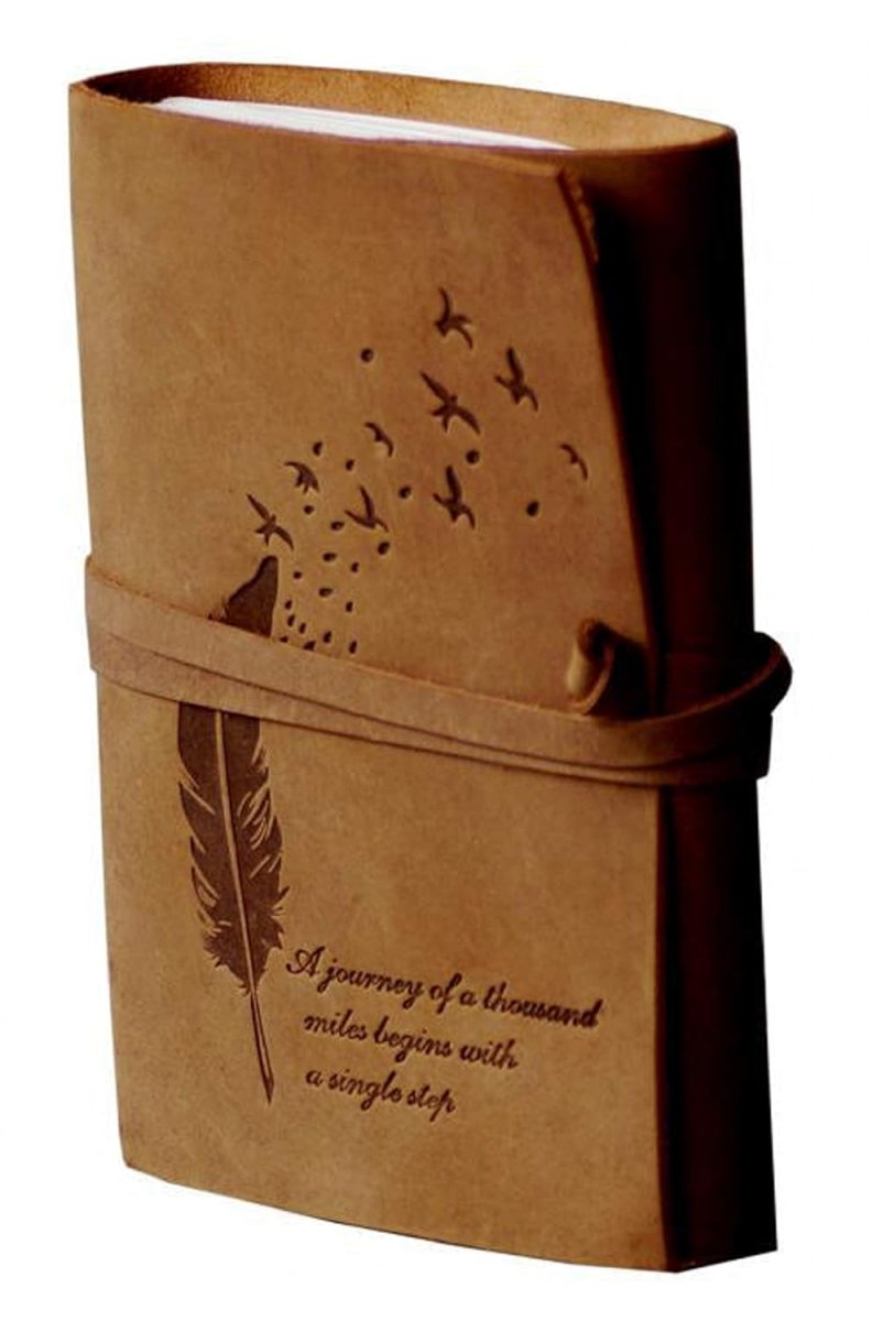 Cavalo  Be Unique Leather Diary Embossed With Leaf Of Tree  A Quote Antique Handmade Leather Bound Diary Cum Notepad For Men And Women Plain Paper Of 57 Inch Size 240 Pages Perfect For Travel Diary