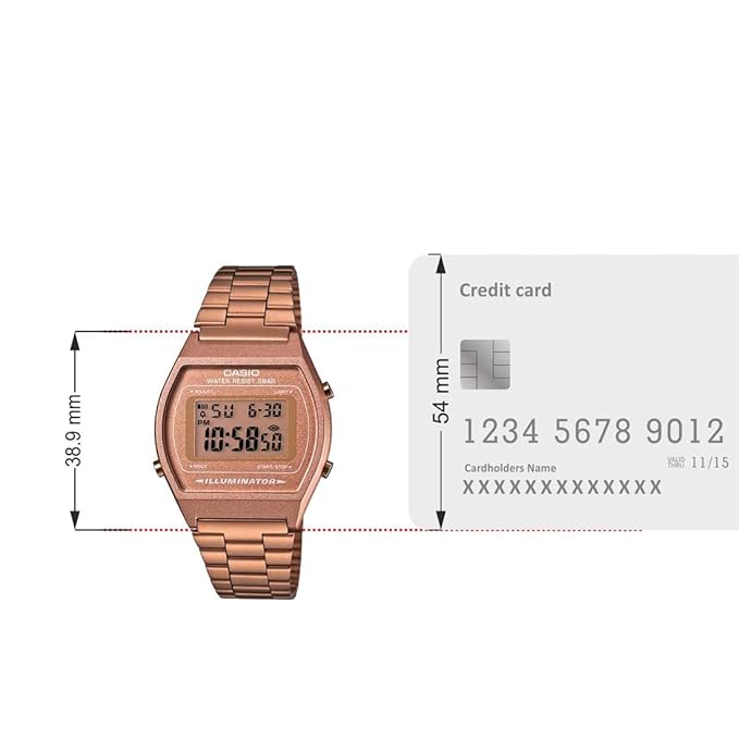 Casio Vintage Series Digital Rose Gold Dial Womens Watchb640wc5adf