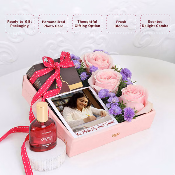 Personalized Cuddle And Roses Deluxe Gift Set