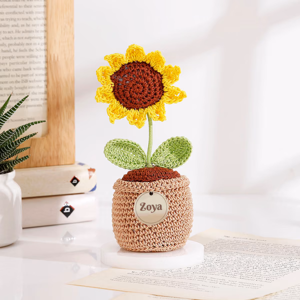 Personalized Crochet Sunflower