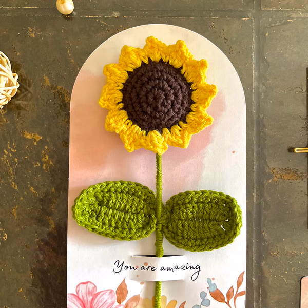 Adorable Handmade Crochet Sunflower  Single Piece