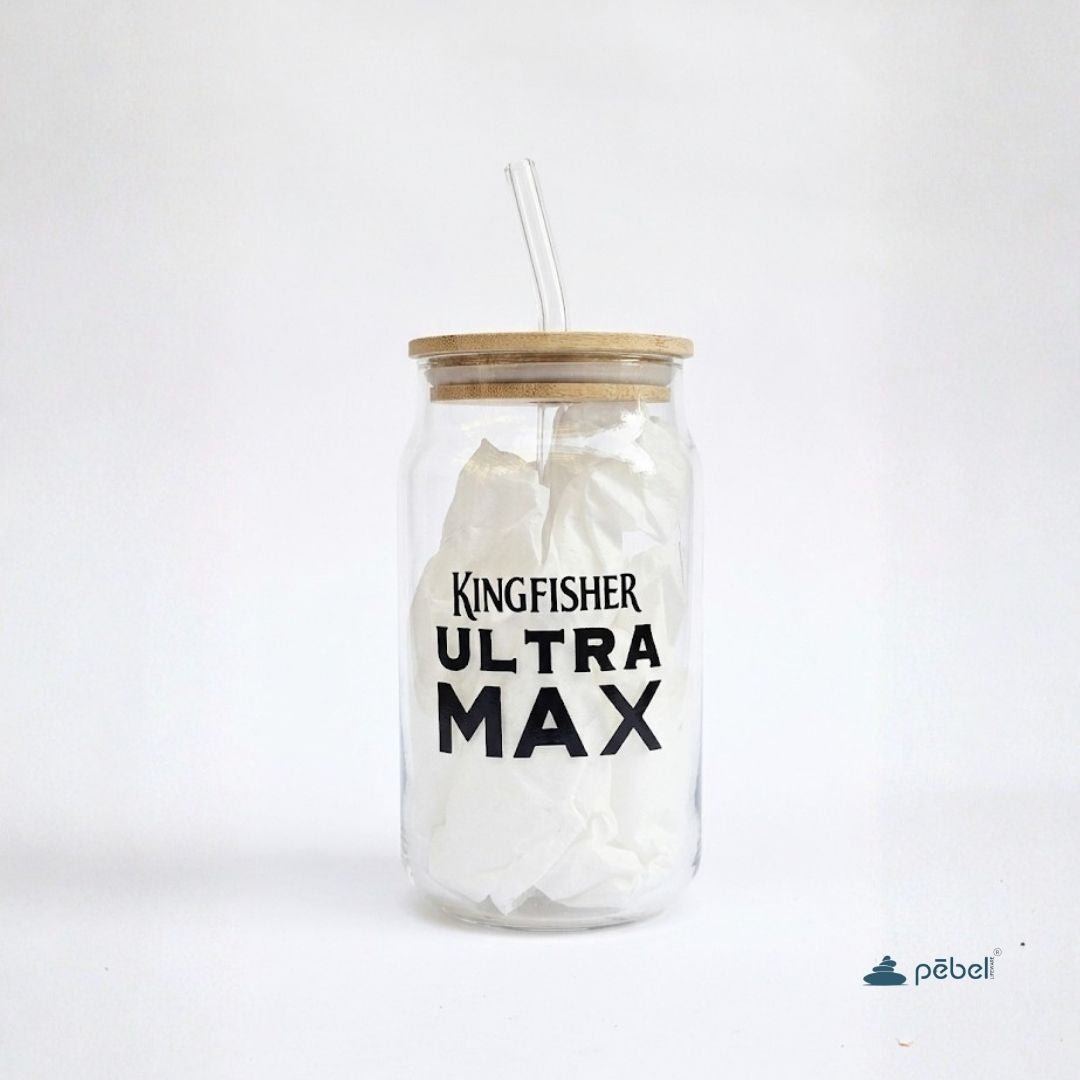 Custom Glass Can Tumbler With Straw