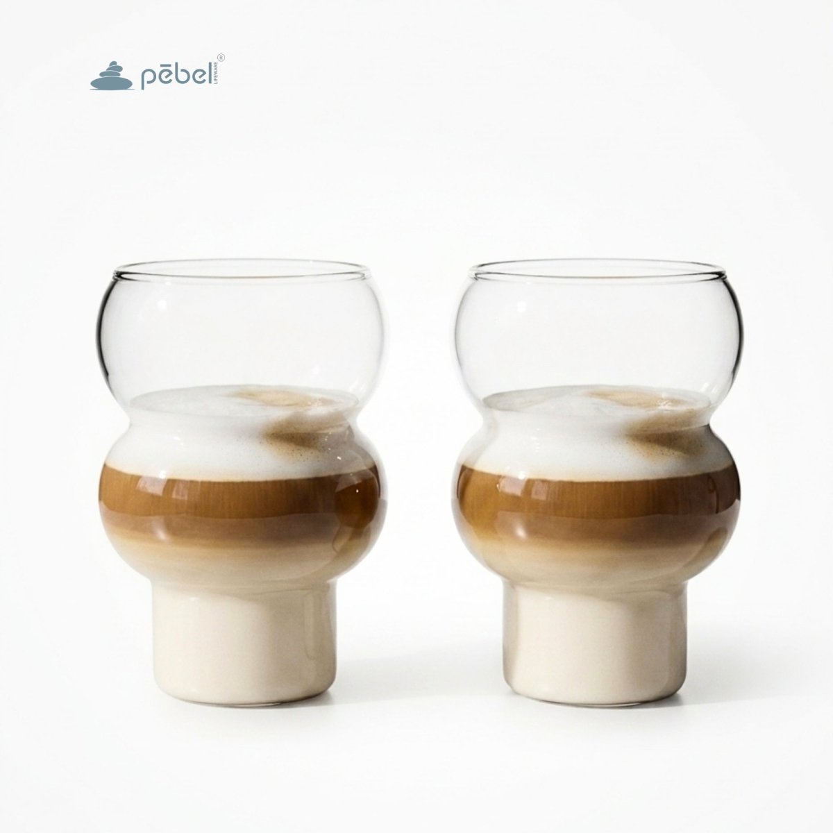 Viral Bubble Glass Tumblers  550ml Glass Ideal For Coffee  Cocktail  Set Of 2