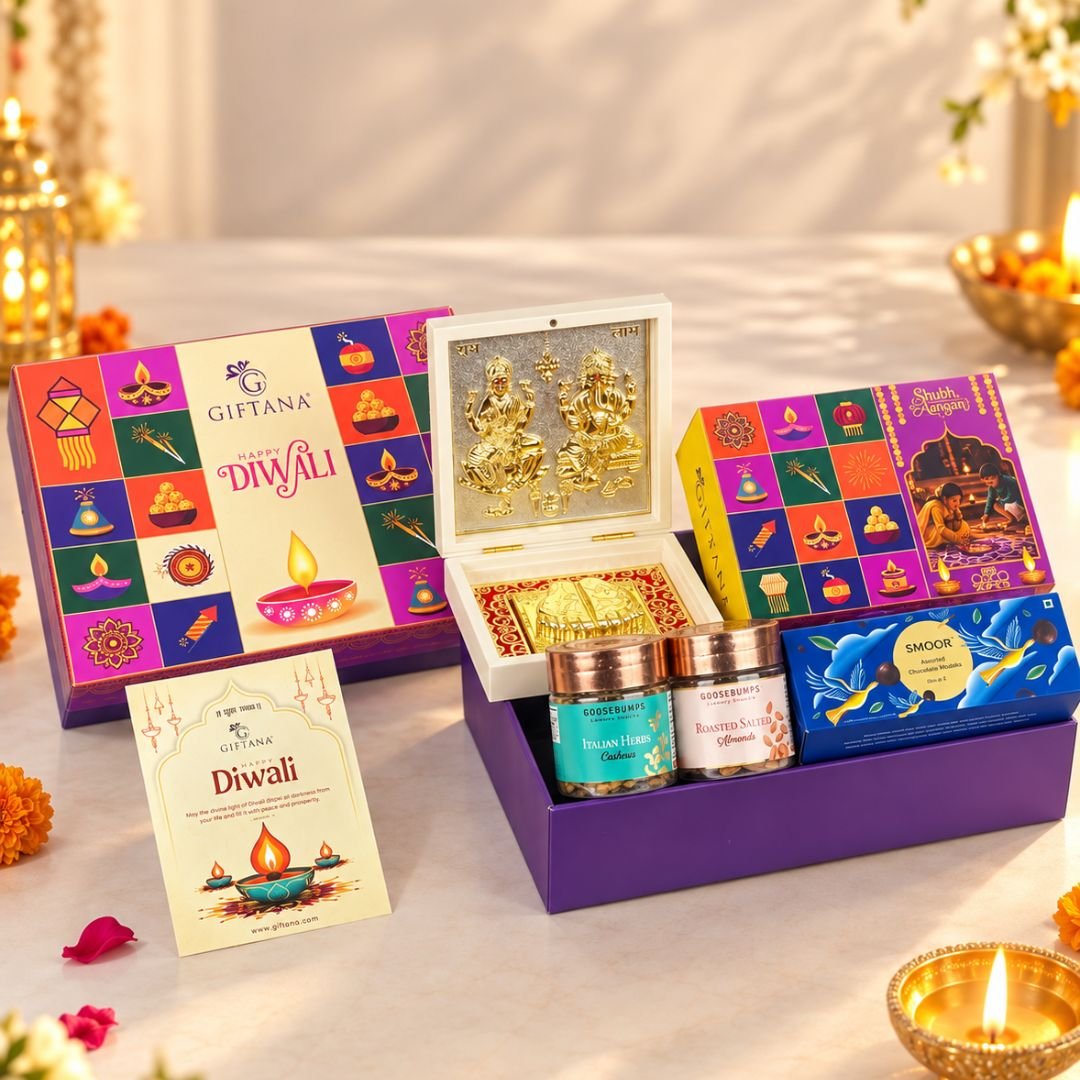 Festive Gift Hamper With Dry Fruits  Laxmi Ganesh Charan